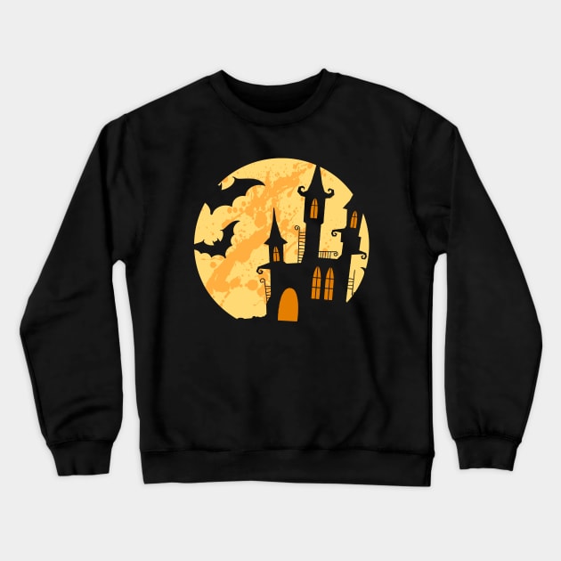 Bat House - Happy Halloween Crewneck Sweatshirt by malaqueen